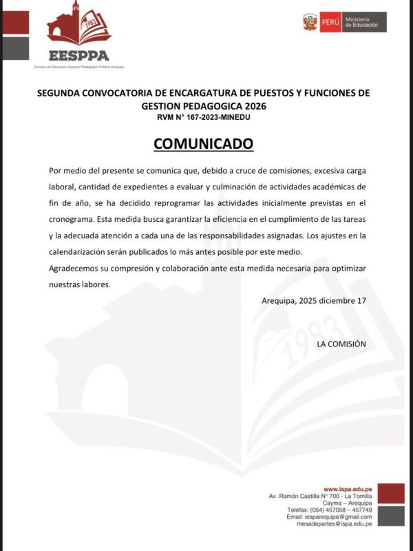 COMUNICADO 2DA CONV